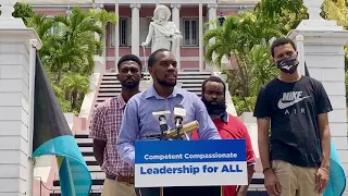 Press Conference Calling for the Removal of Christopher Columbus Statue Bahamas