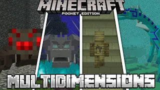 Multidimensions (4 New Dimensions with Bosses!) MCPE Addon Review