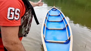 Canoa de quatro bombona tamanho família parte final teste na água
