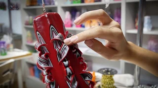 Incredible red carved candle with your own hands