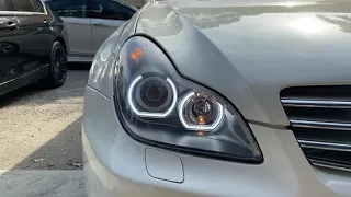 Mercedes Benz CLS Head Lamp Convert Hexagon Angel Eyes with Daylight