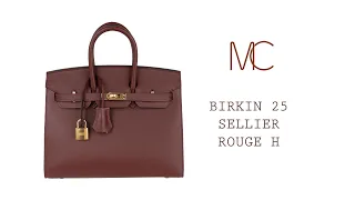 Hermes Birkin 25 Bag Sellier Rouge H Gold Hardware Veau Madame Leather • MIGHTYCHIC •