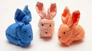 Rabbit made of towel | How to make a towel bunny | DIY Towel Bunny | Towel toys #towelanimal