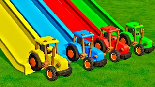 TOY TRACTORS OF COLORS ! TRANSPORTATION OF FOOD FOR CHICKENS Farming Simulator 22 | FarmYA
