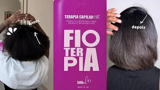 Testando a FIOTERAPIA no meu cabelo CRESPO TIPO4 - SERÁ que alisou ou NÃO?