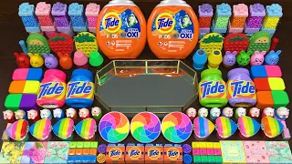 Satisfying RAINBOW TIDE Slime Video!!! Mxing Random Things into STORE BOUGHT SLIME