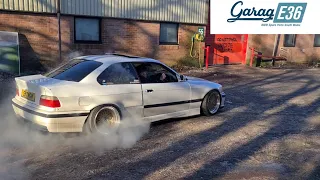 BMW e36 328 on m3 throttle bodies does a burnout