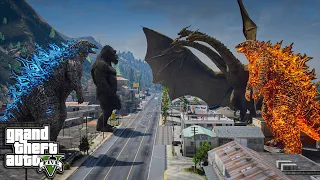 Atomic Godzilla, Kong vs Nuclear Godzilla, King Ghidorah ( GTA V Mods )