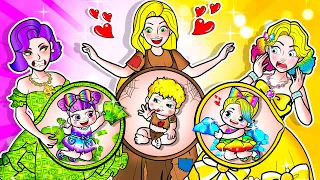 [🐾paper dolls🐾] Poor vs Rich vs Giga Rich Pregnant in the Hospital  | Rapunzel Family 놀이 종이