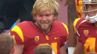 Highlight: USC's blind long snapper Jake Olson finds game action on extra point against WMU