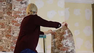 She transforms her living room with faux brick (and the after is gorgeous!) | 48 Hr Flip | Hometalk