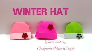 Origami Knitted Hat / Winter Hat/ Snow cap 🏔️ Tutorials by OrigamiPaperCraft