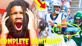 BRYCE YOUNG NFL DEBUT! JETS VS PANTHERS PRESEASON HIGHLIGHTS REACTION 2023