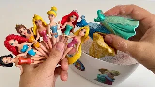 Satisfying Video I How to make Glossy Lolipops in to Rainbow Pool with Disney Princess Cutting ASMR