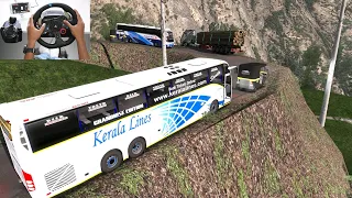 Drivers Judgement Failed on Dangerous Road | Euro truck simulator 2 with bus mod
