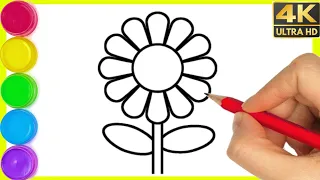 Sunflower Drawing || How to easy Sunflower Drawing step by step with colour for beginners. By Arya