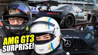 SURPRISE! Her First Mercedes-AMG GT3 Ride on the Nürburgring!