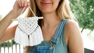 The Easiest Macrame Wall Hanging You Can Make | Mini Macrame Tutorial for COMPLETE beginners!