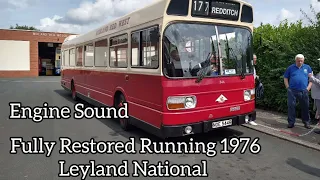 Engine Sound On 1976 Fully Restored Running Leyland National Single Decker Bus In Midland Red Livery