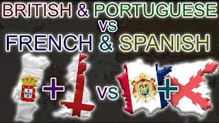 British & Portuguese Empire Vs French & Spanish Empire - HOI4 Timelapse 2022