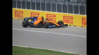 2019 Canada F1 GP: Lando Norris Suspension Failure, View from Grandstand 11