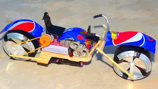 How to make easy motobike Pepsi with motor and battery part 1