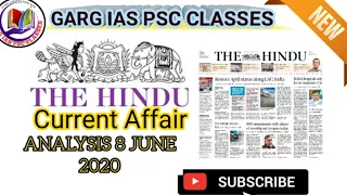 The Hindu News paper Analysis 8 June 2020