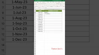 How to Calculate the Total Number of Days in a Month in Excel