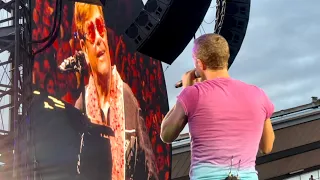 Coldplay surprise Elton John with ‘Happy Retirement’ message at his last ever show & play Rocketman