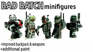 Lego 75314 Star Wars Bad Batch minifigures additional paint and my backpack and weapons idea moc