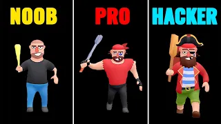 NOOB vs PRO vs HACKER in Hit Master 3D: Knife Assassin | GokuNoob