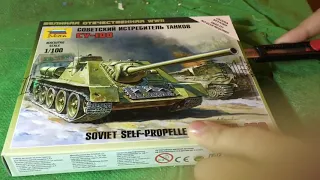 СБОРКА ТАНКА СУ-100 компания ЗВЕЗДА. Масштаб 1/100