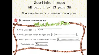 Get it right! Starlight 4 класс часть 1 WorkBook  упр.13 стр.38