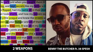 Benny The Butcher ft. 38 Spesh - 2 Weapons [Rhyme Scheme] Highlighted