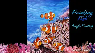 Easy Clown Fish Painting | Finding Nemo | Acrylic Painting | How to paint fish | Nemo Fish | #Shorts