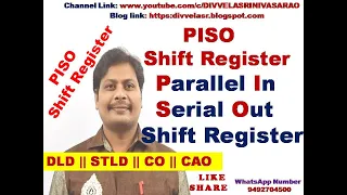 PISO Shift Register || Parallel In Serial Out Shift Register || PISO || Shift Register || DLD ||