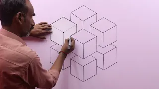 optical illusion 3d wall painting | wall art painting decoration | interior design