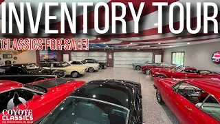 Muscle Car Lot Walk 50+ Muscle Cars for sale. Coyote Classics Dealership Tour