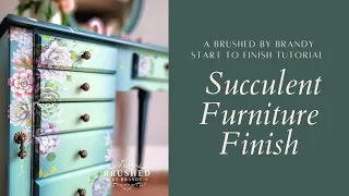 Succulent vanity- a blended Furniture Finish using transfers and textured rollers