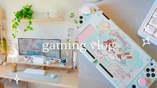 cozy gaming vlog 🌸🎮 pinterest inspired, unboxings, genshin, sanrio