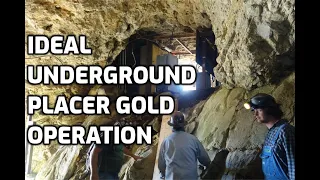 Colorful Miner Shows Off Working Underground Placer Gold Mine