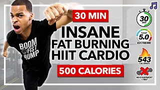 BURN 500 CALORIES with this 30 Minute Cardio HIIT Workout! (NO EQUIPMENT)