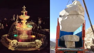 How to make Beautiful Marble fountain from Big Stone /Let's see Part 1 @karachimarble7492