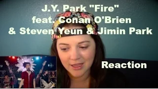 J.Y. Park "Fire" feat. Conan O'Brien & Steven Yeun & Jimin Park Reaction by American Copy Cat