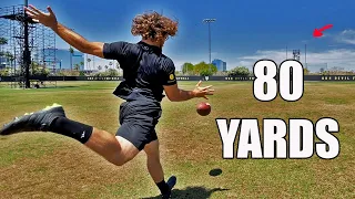 Longest Field Goal Punt Ever Caught on Film (CHALLENGE) with Arizona State Punter Michael Turk