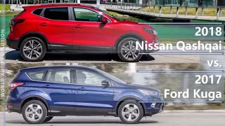 2018 Nissan Qashqai vs 2017 Ford Kuga (technical comparison)