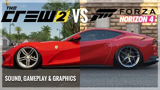 Forza Horizon 4 vs The Crew 2 | Ferrari 812 Superfast Engine Sound, Gameplay & Graphics Comparison