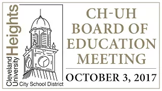 CHUH Board of Education Meeting - October 3, 2017