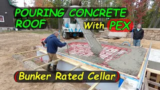 Concrete Roof Pour Radiant Heat, Days 57-58  Root Cellar Build _ Storm Shelter Build _ Bunker
