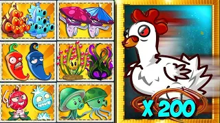 Random 40 Best Pair Team Plants vs 300 Chicken Zombies - PvZ 2 Battlez v10.6.1